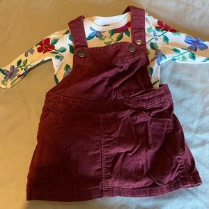 Purple Corduroy Dress Outfit 6-12m